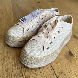 H&M Espadrille sneaker NWT beige/natural color -Size 7